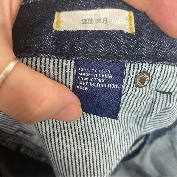 Madewell dark wash Denim Jean Shorts Summer Whiskering Size 28 - Picture 7 of 7